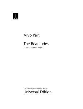Arvo Prt: The Beatitudes - Seligpreisung: SATB: Vocal Score