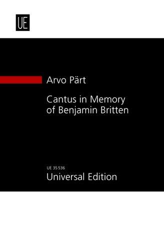Arvo Prt: Cantus in Memory of Benjamin Britten: String Orchestra: Study Score
