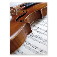 Postcard Violin/music (10 pcs): Greetings Card