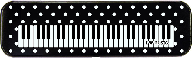 Tin Pencil Case Keyboard Design (Polka Dots): Stationery
