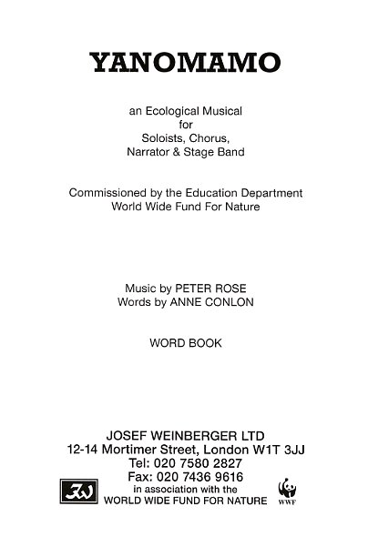 Peter Rose: Yanomamo: Mixed Choir: Classroom Musical