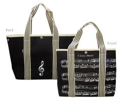 Canvas Tote Bag -Treble Clef/Sheet Music Design: Accessory