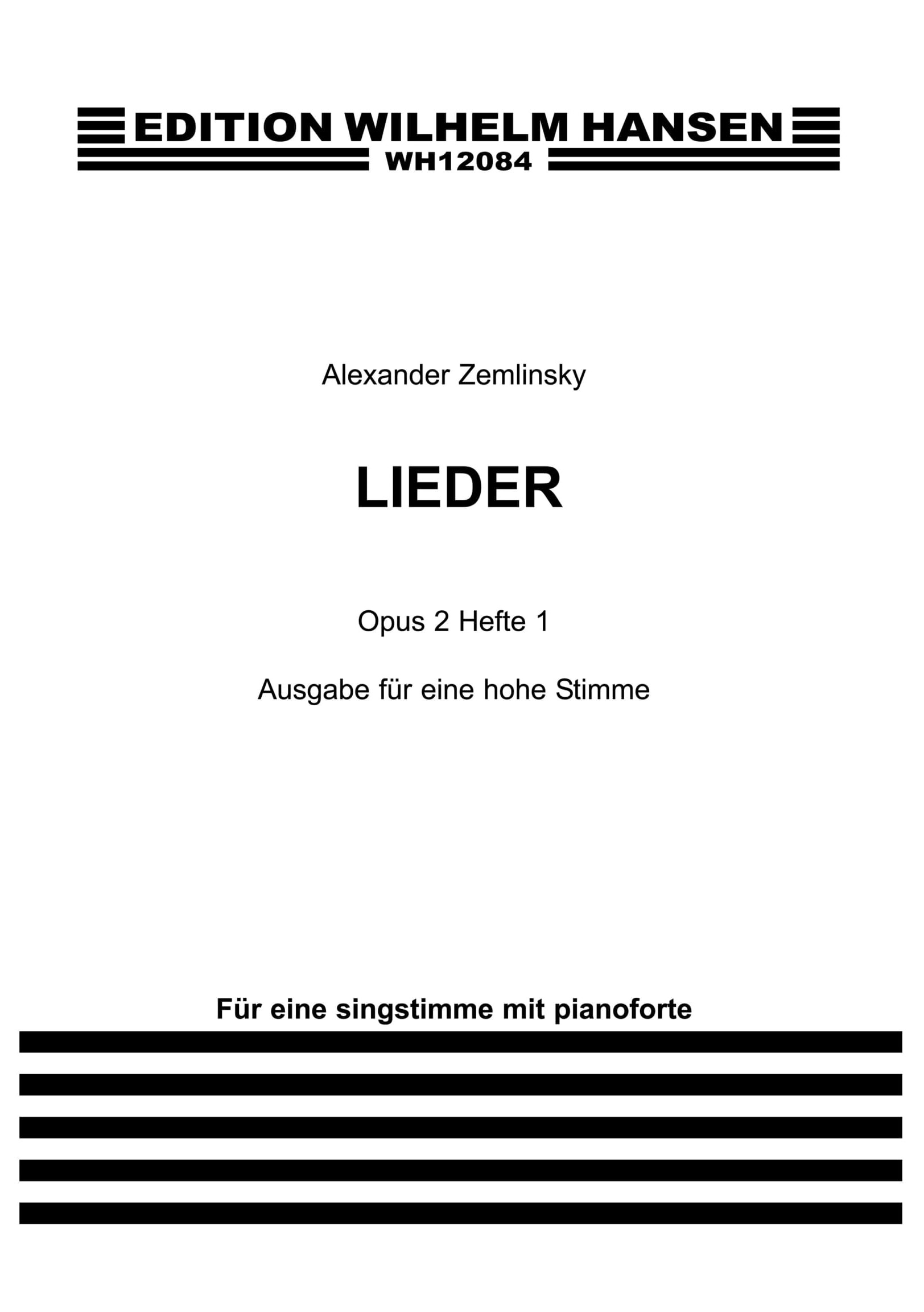 Alexander Zemlinsky: Lieder Op. 2 Book One: High Voice: Mixed Songbook