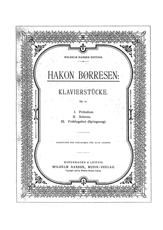 Hakon Borresen: Klavierstcke - No.1 Praeludium: Piano
