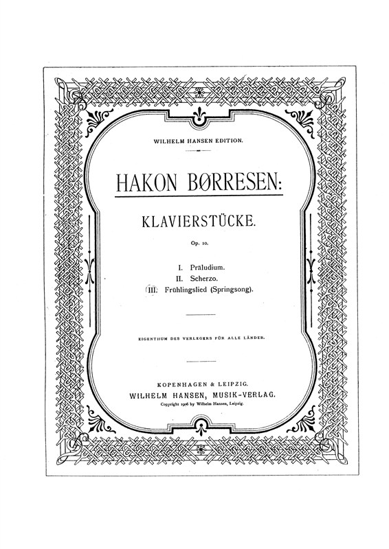 Hakon Borresen: Klavierstücke - No. 3 Fröhling: Piano