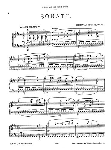 Christian Sinding: Piano Sonata In B Minor Op.91: Piano: Instrumental Work