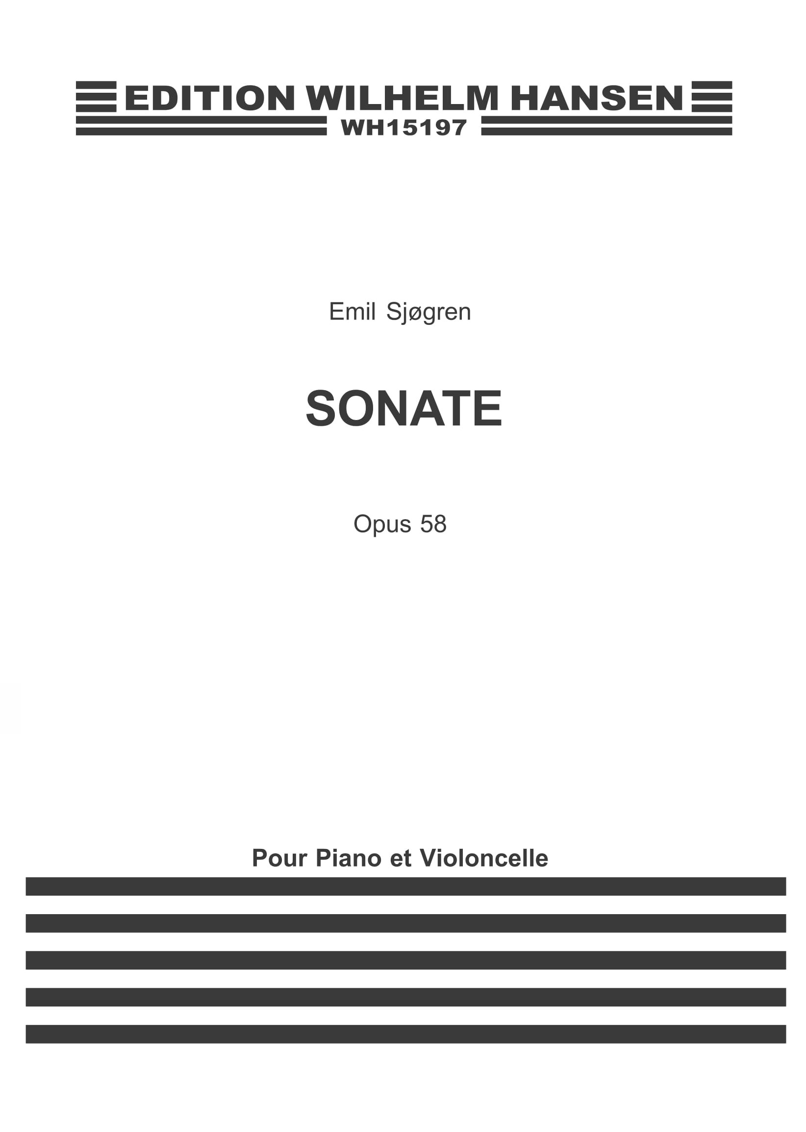 Emil Sjogren: Sonate Op. 58: Cello: Instrumental Work