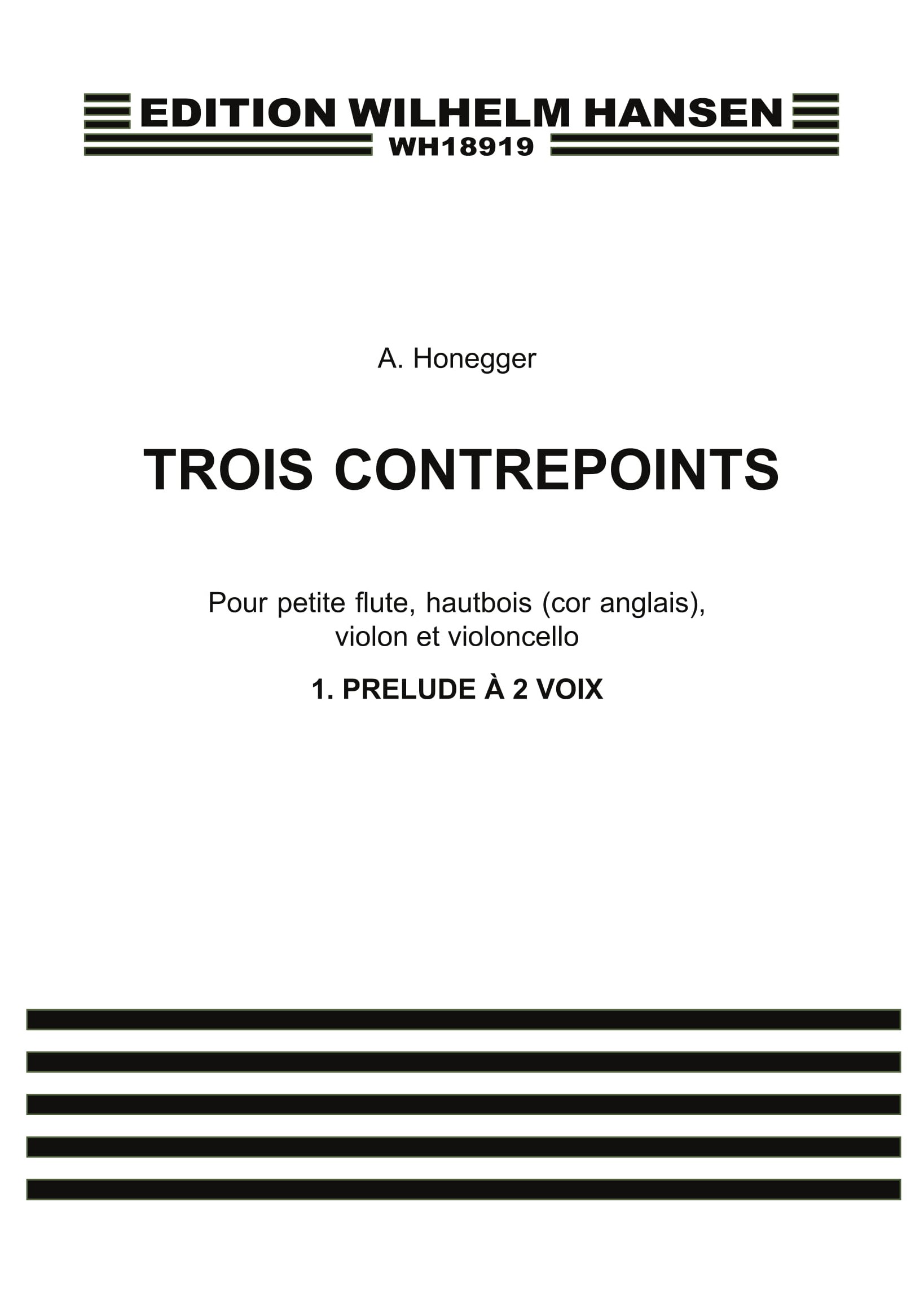 Arthur Honegger: 3 Contrepoints No. 1 'Prelude A 2 Voix': Oboe: Instrumental