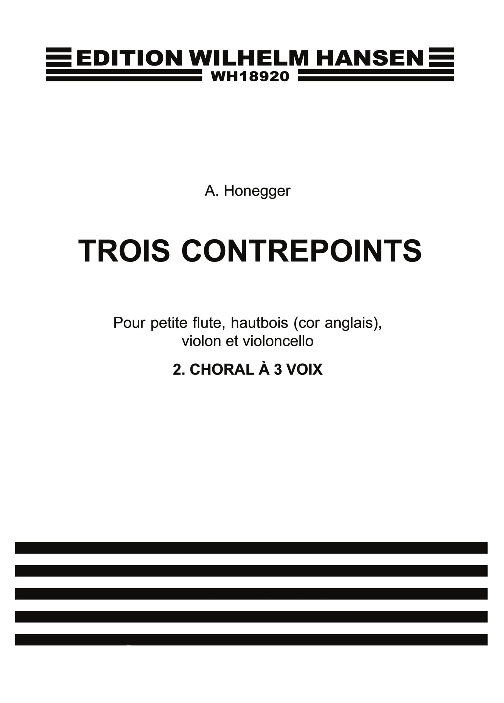 Arthur Honegger: 3 Contrepoints No. 2 'Choral A Trois Voix': Chamber Ensemble: