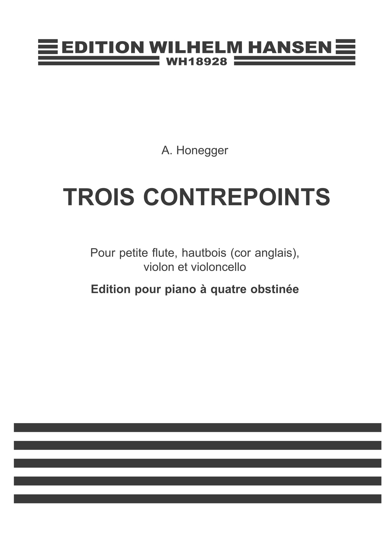 Arthur Honegger: Trois Contrepoints: Piano Duet: Instrumental Work