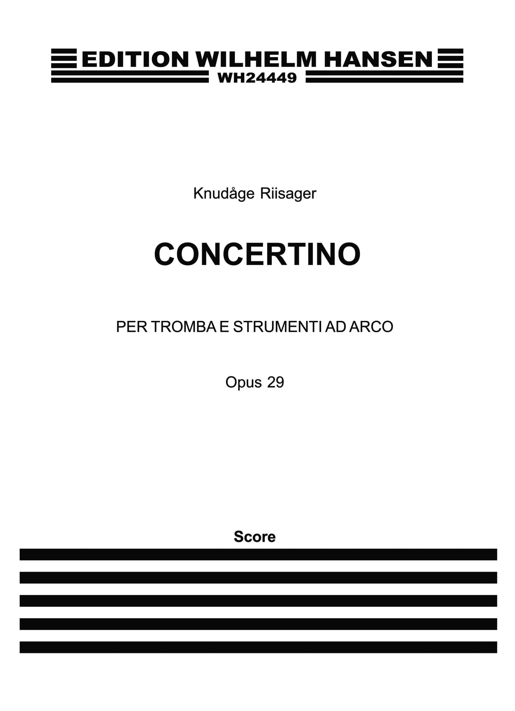 Knudge Riisager: Concertino Per Tromba Op. 29: Trumpet: Score