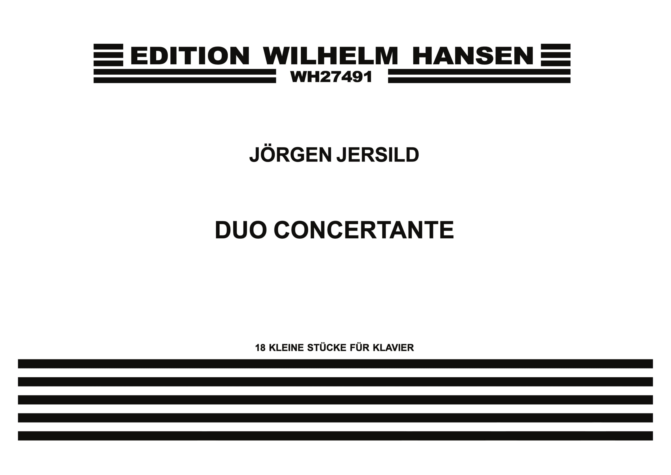Jorgen Jersild: Duo Concertante: Piano Duet: Instrumental Work