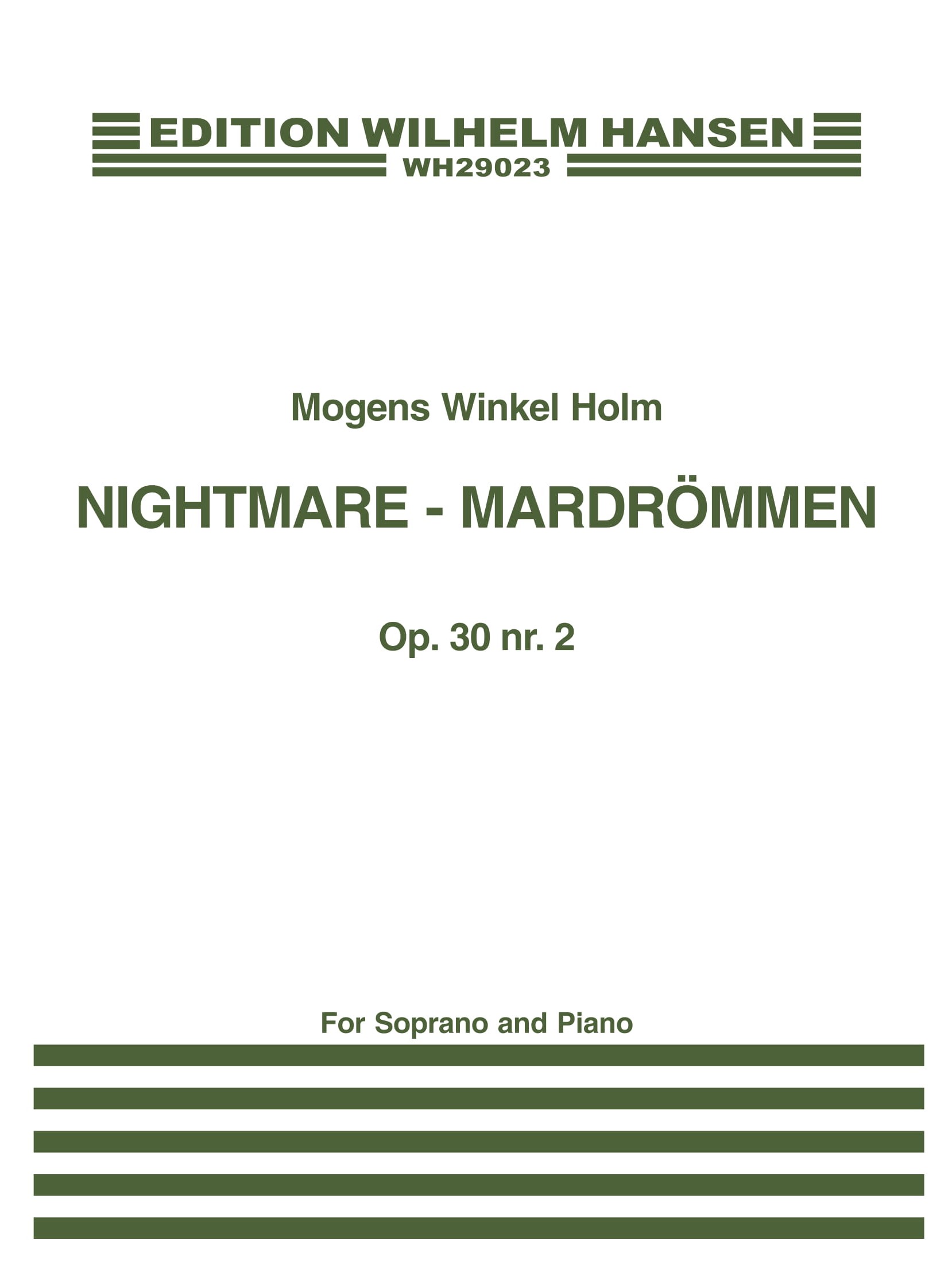 Mogens Winkel Holm: Nightmare Op. 30 No. 2: Soprano: Instrumental Work
