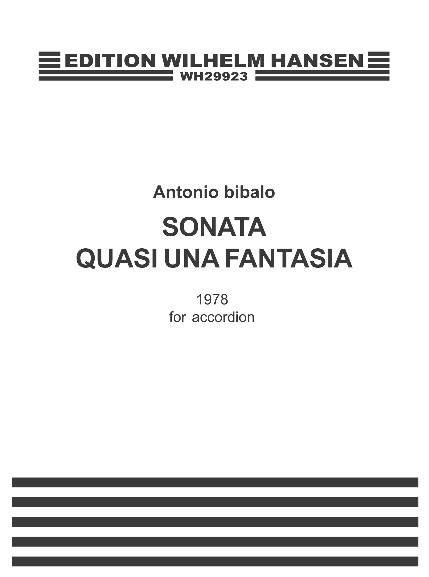Antonio Bibalo: Sonata Quasi Una Fantasia: Accordion: Instrumental Work
