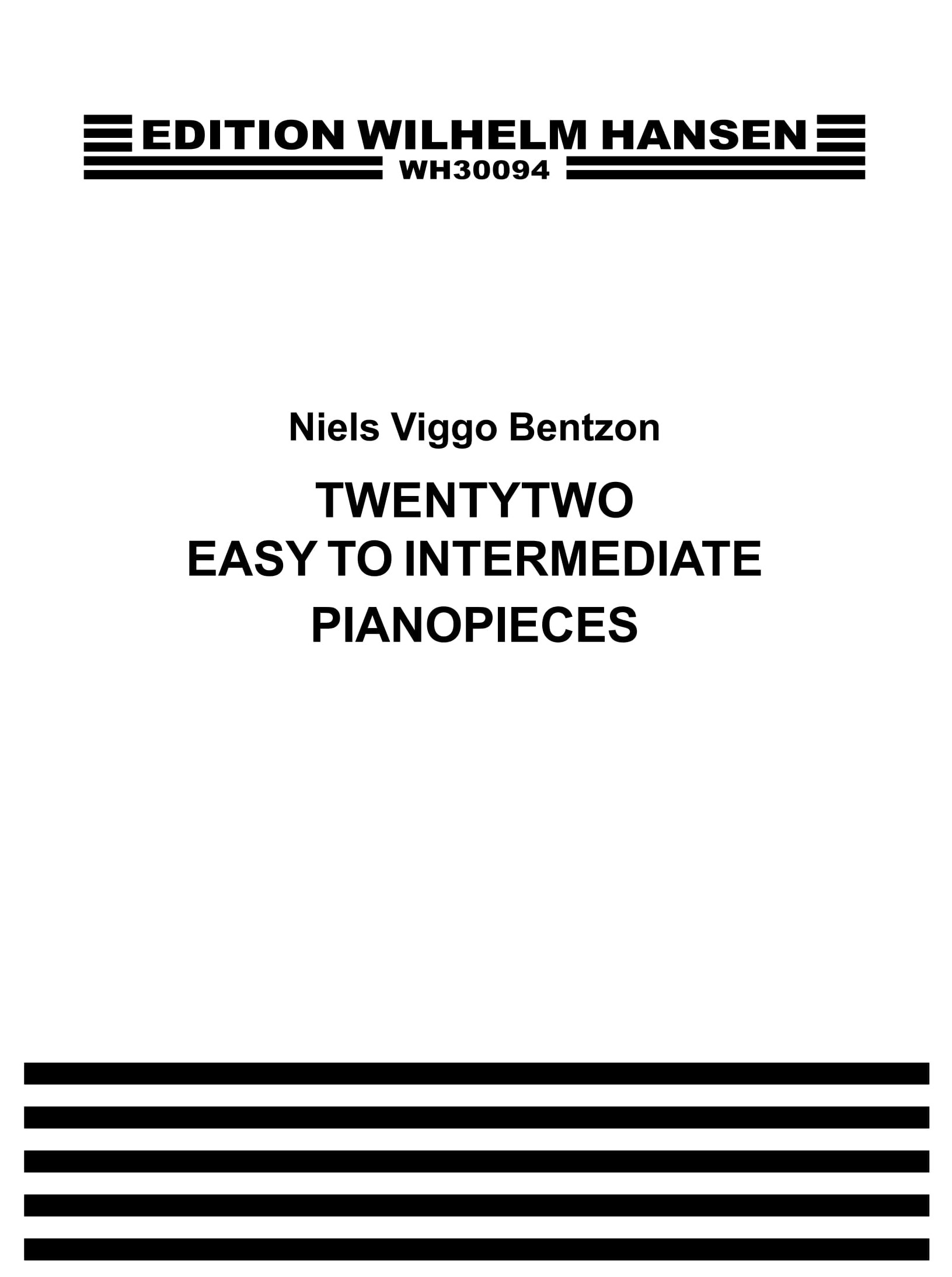 Niels Viggo Bentzon: 22 Easy To Intermediate Piano Pieces: Piano: Instrumental