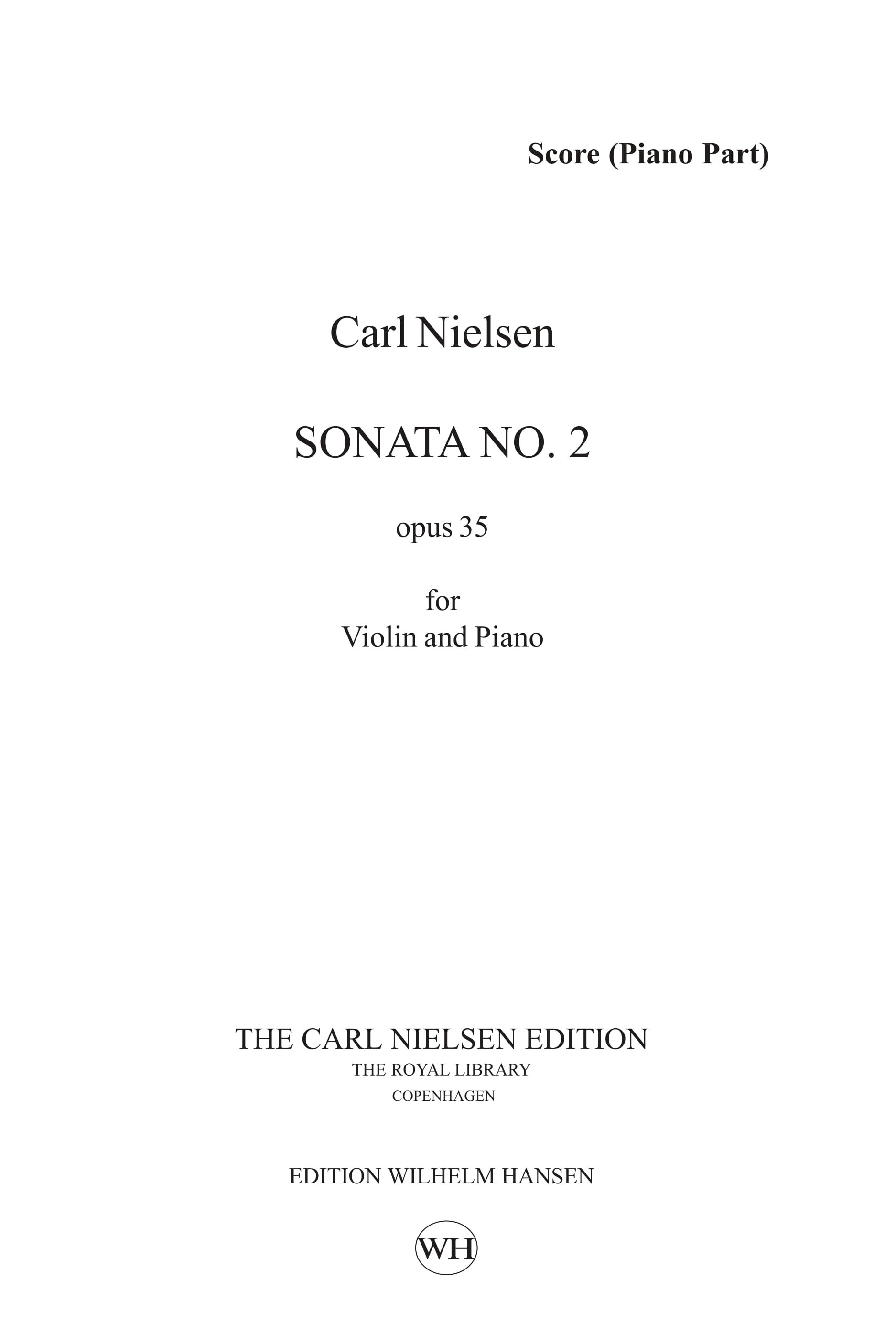 Carl Nielsen: Sonata No. 2 Op. 35: Violin: Score and Parts