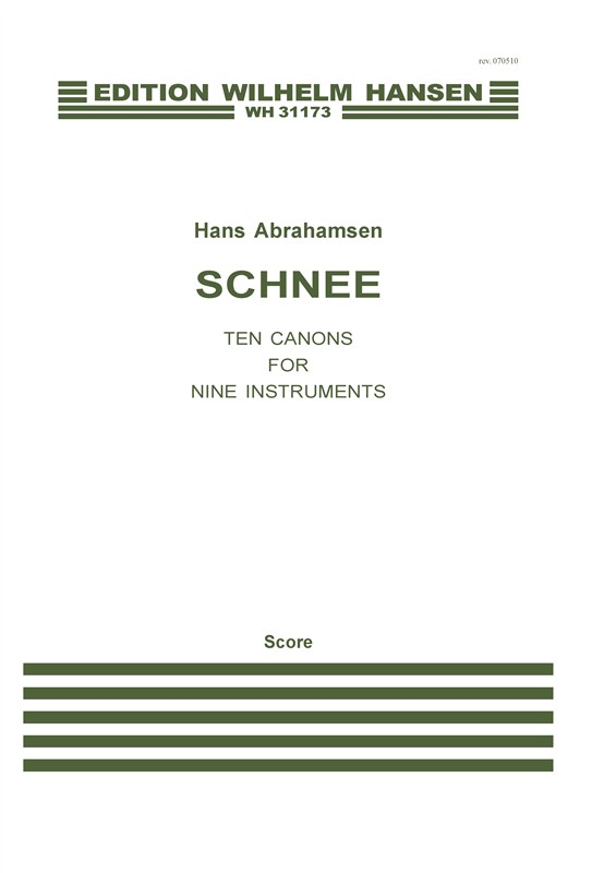 Hans Abrahamsen: Schnee - Ten Canons For Nine Instruments: Ensemble: Score