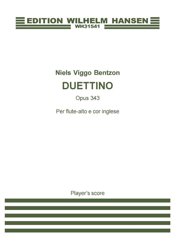 Niels Viggo Bentzon: Duettino Op. 343: Mixed Duet: Score