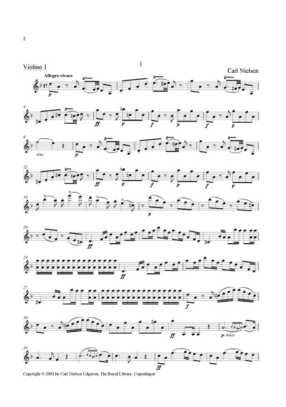 Carl Nielsen: String Quartet D-Minor: String Quartet: Parts