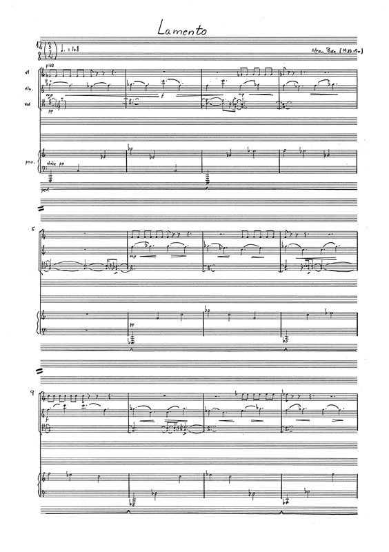 Steen Pade: Lamento For Piano Quartet (Score): Piano Quartet: Score