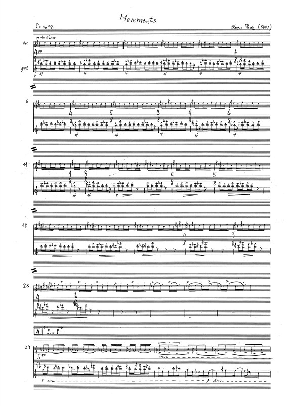 Steen Pade: Movements For Cello And Guitar (Score): Cello: Score