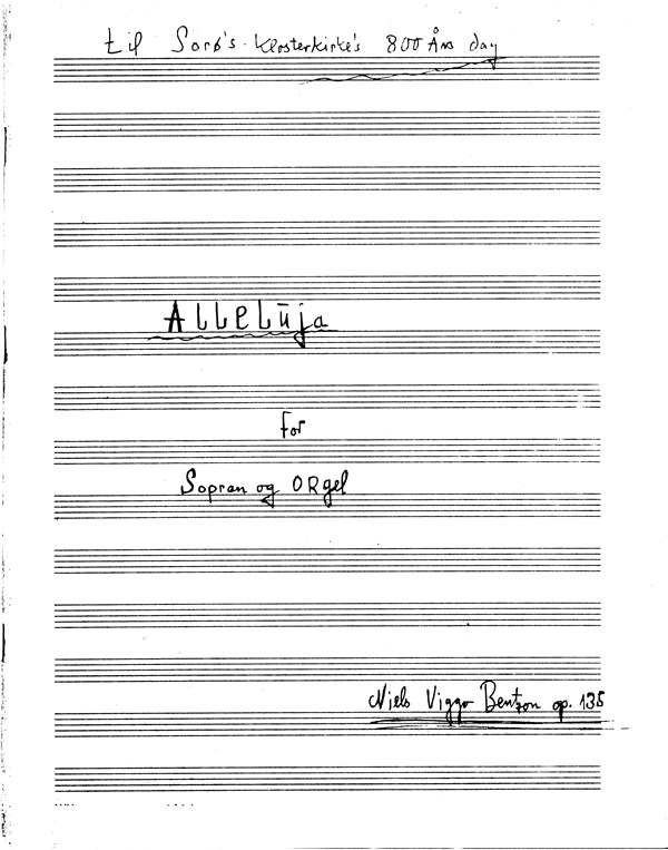 Niels Viggo Bentzon: Alleluja for Sopran Og Orgel Op. 135: Soprano: Score