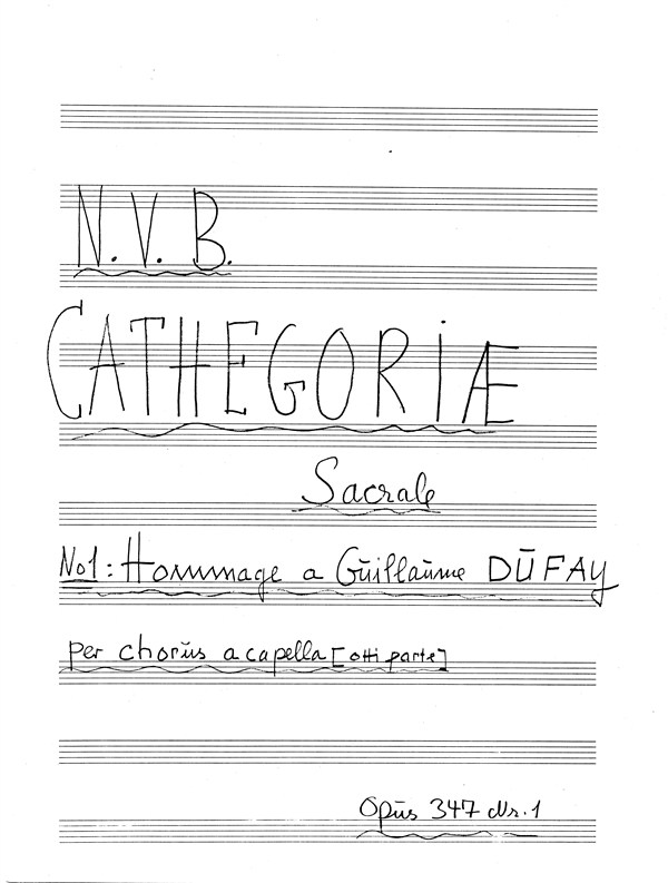 Niels Viggo Bentzon: Cathegoriae Sacrale No. 1 Op. 347: Mixed Choir: Score