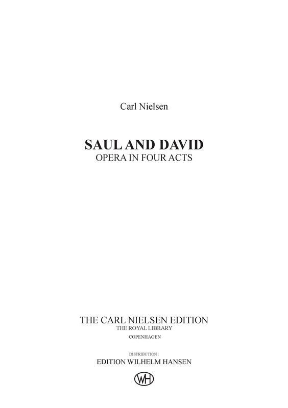 Carl Nielsen: Saul og David Dansk/Engelsk: Opera: Score