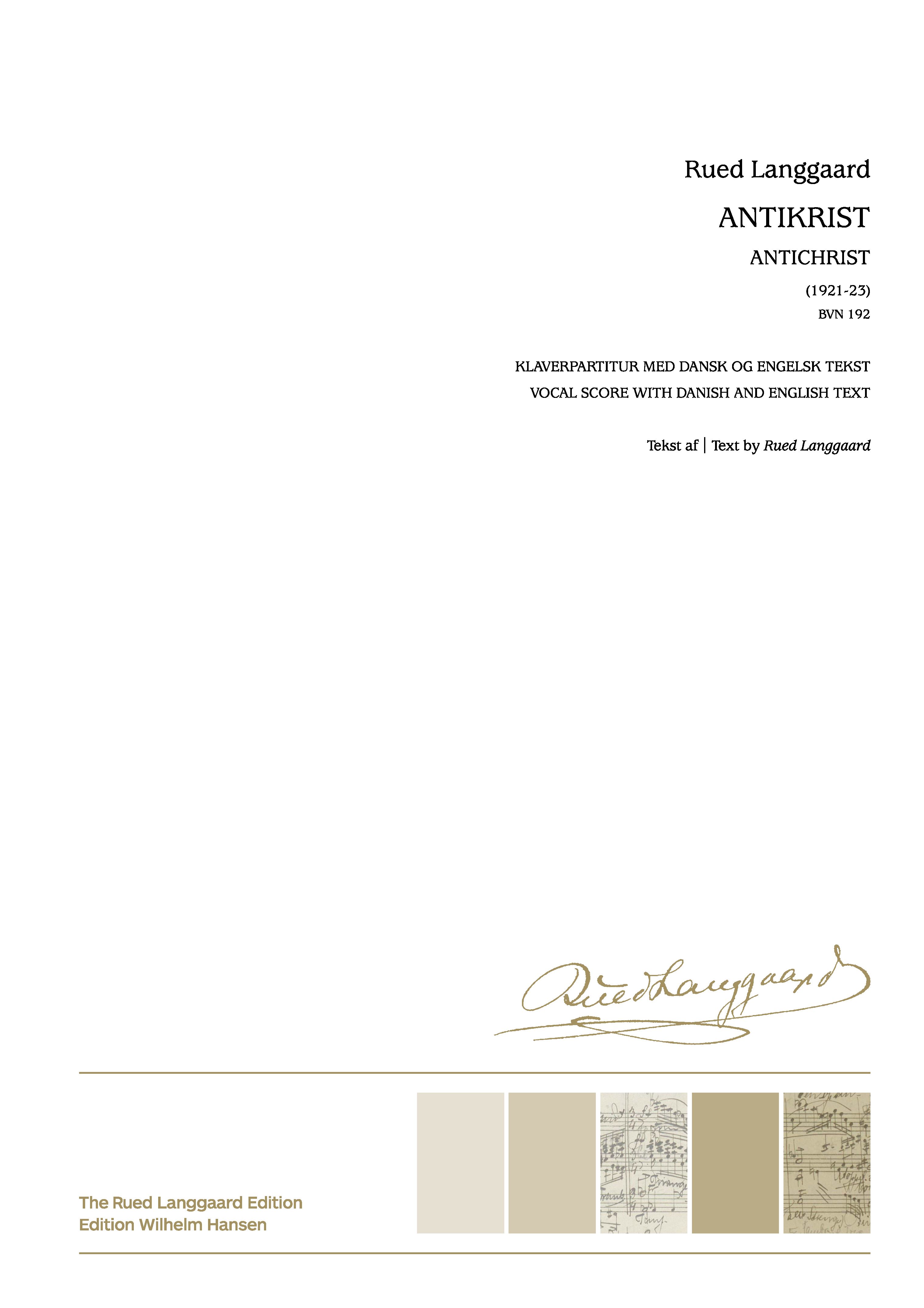 Rued Langgaard: Antikrist 'Fortabelsen' / Antichrist: SATB: Vocal Score