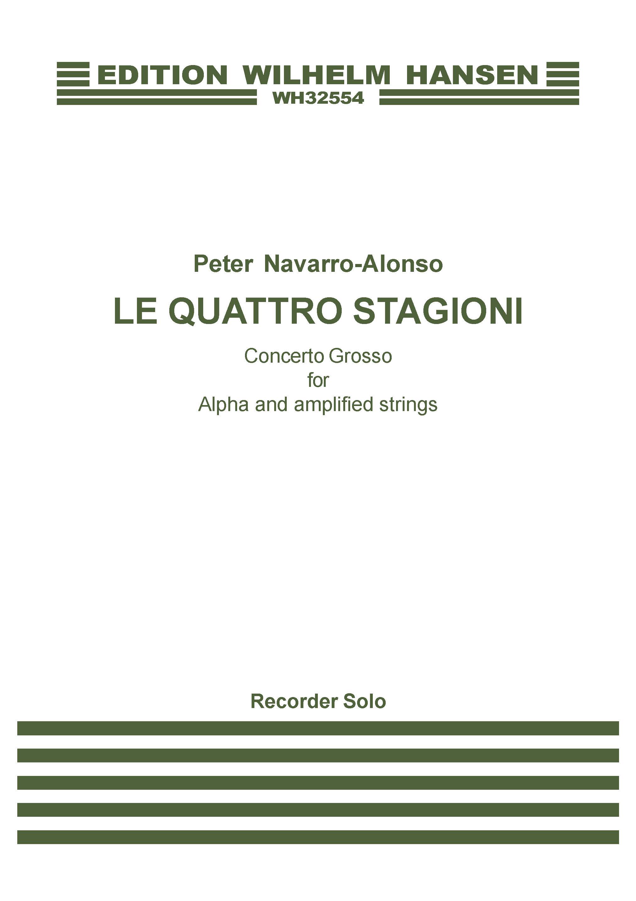 Peter Navarro-Alonso: Le Quattro Stagioni: Descant Recorder: Part