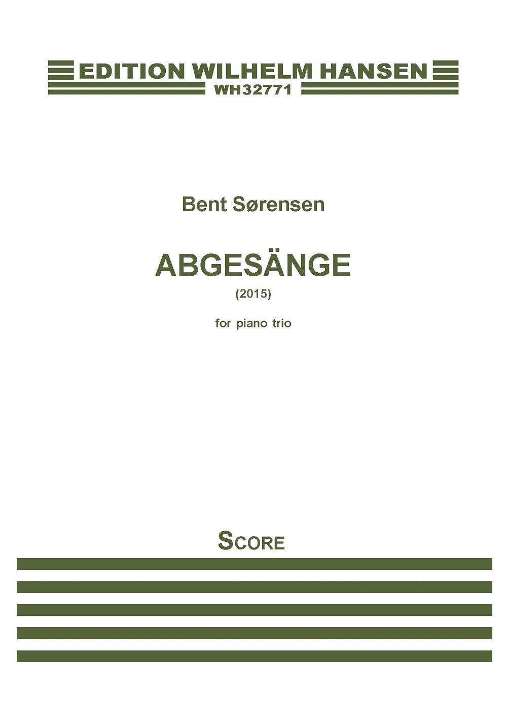 Bent Srensen: Abgesnge: Chamber Ensemble: Score & Parts