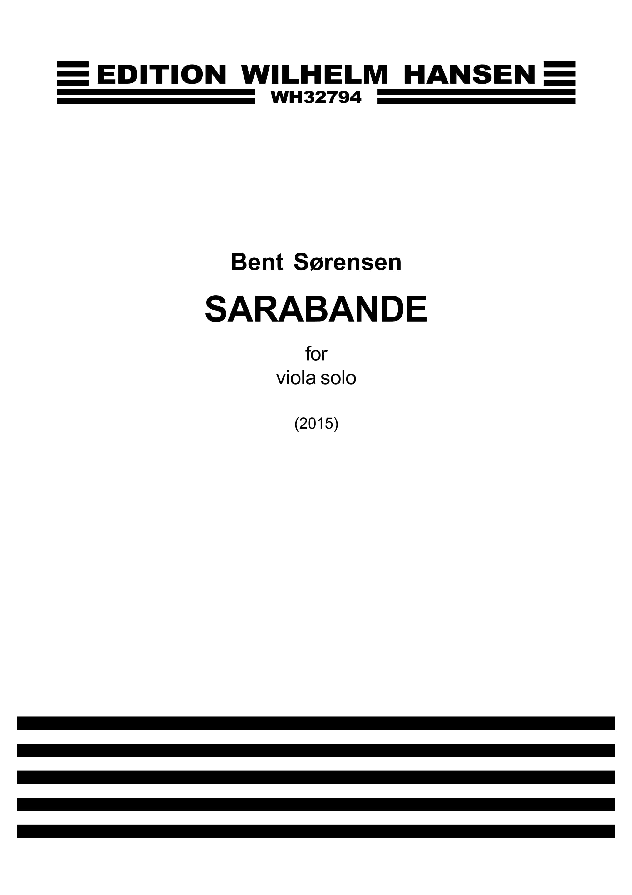 Bent Srensen: Sarabande: Viola: Instrumental Work