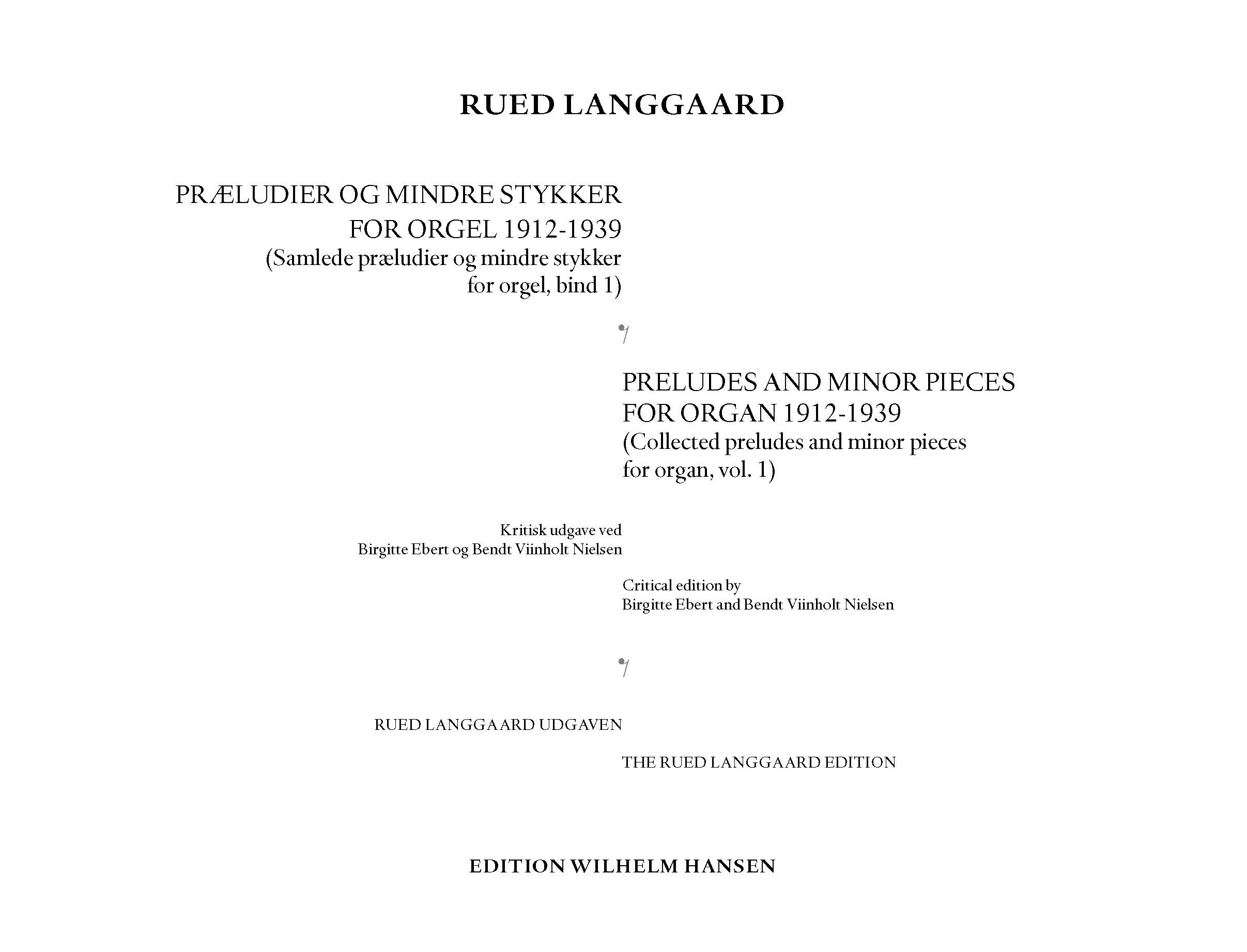 Rued Langgaard: Collected Preludes And Minor Pieces: Organ: Instrumental Work