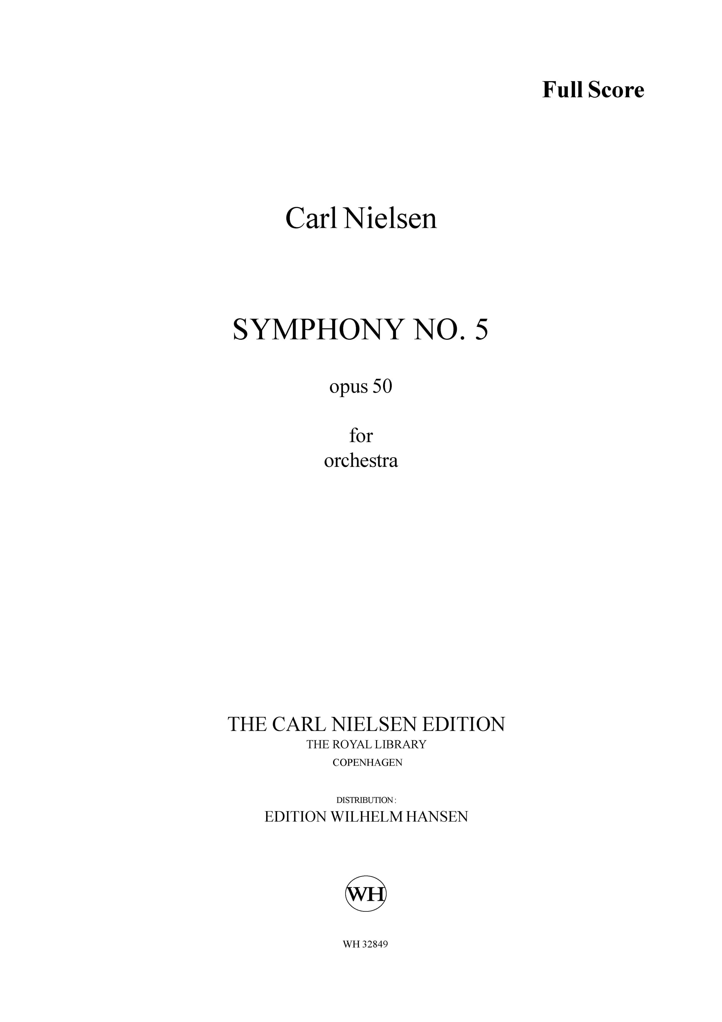 Carl Nielsen: Symphony No.5 Op.50: Orchestra: Score