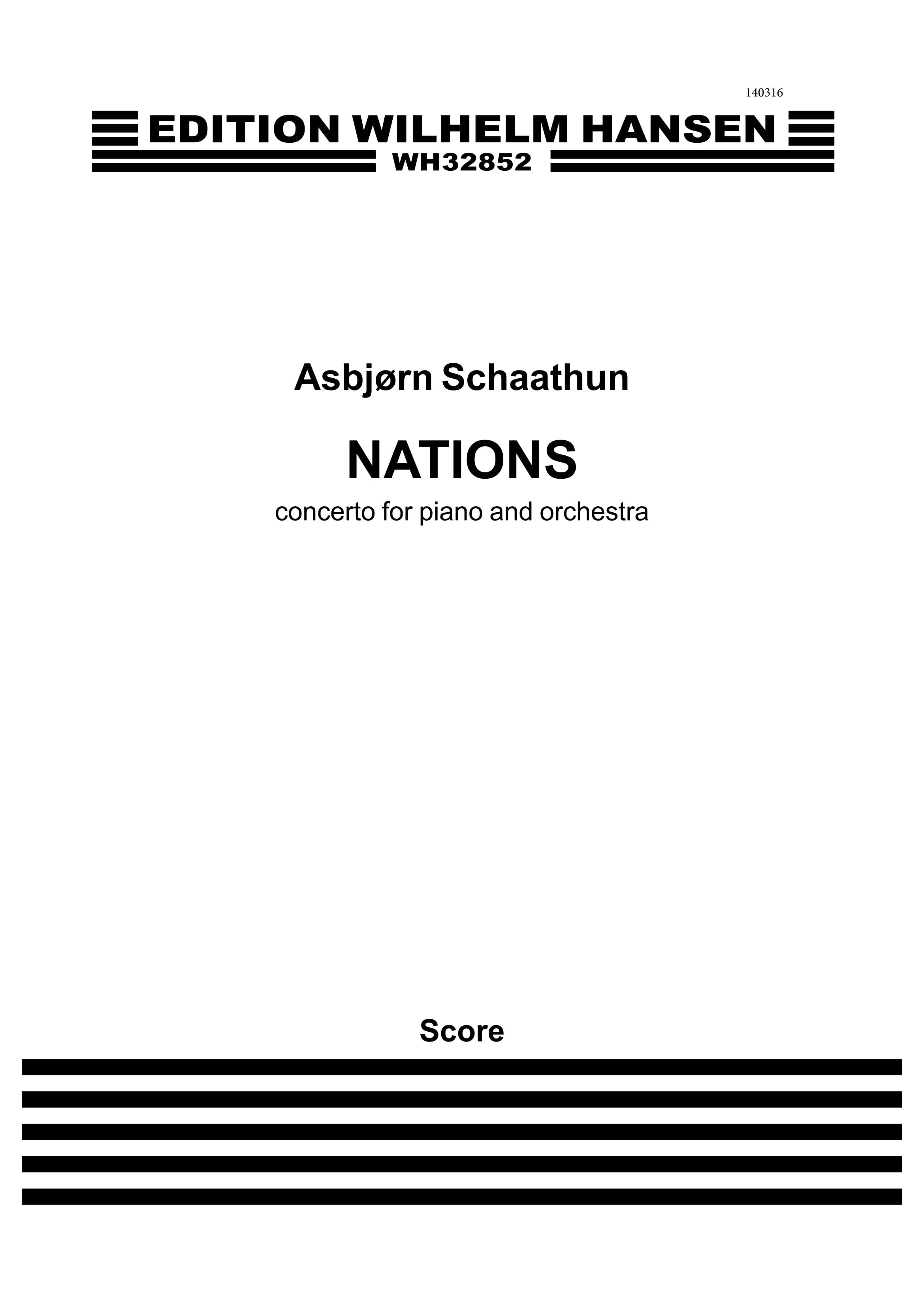 Asbjrn Schaathun: Nations - Concerto For Piano and Orchestra: Piano: Score