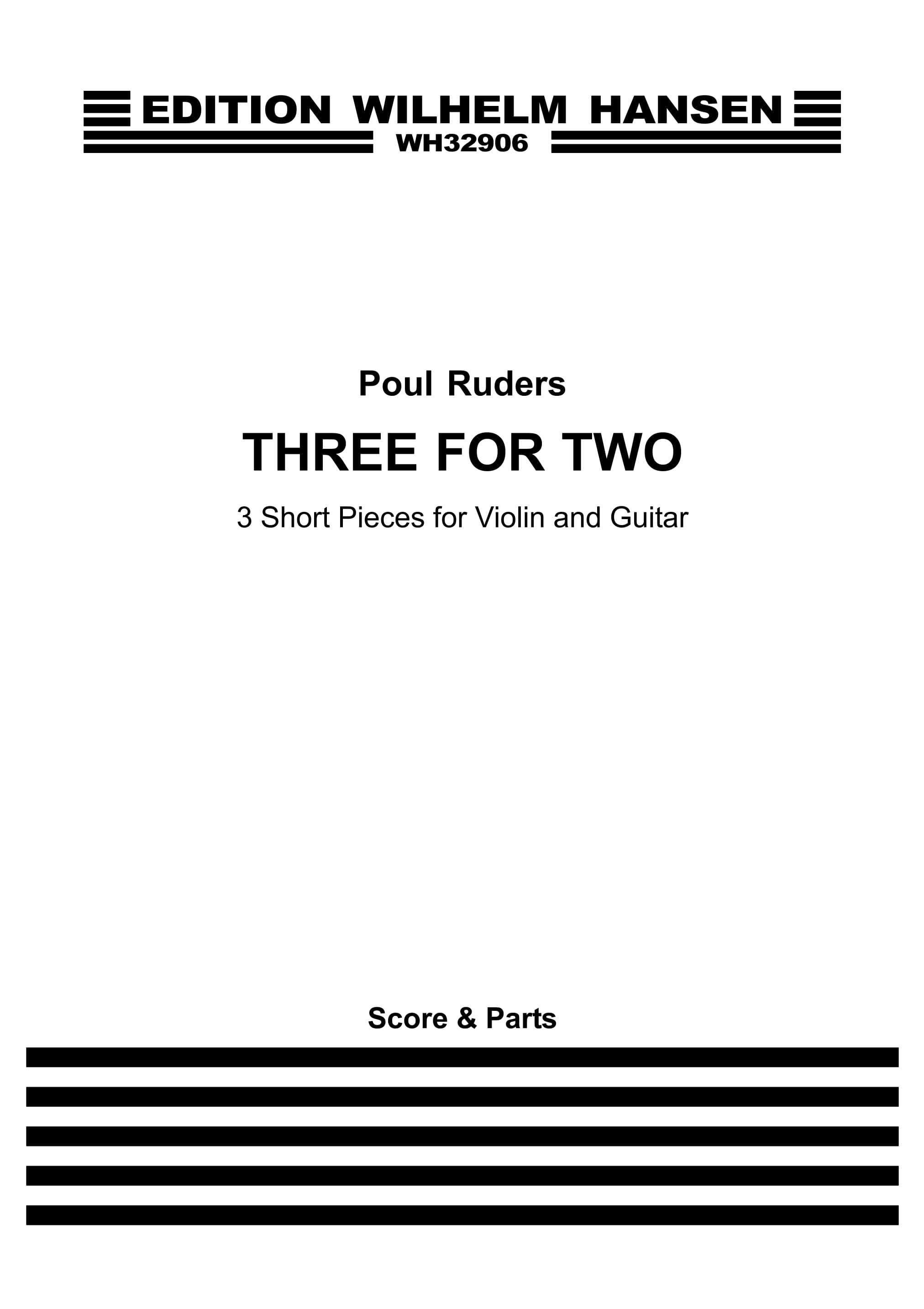 Poul Ruders: Three For Two: Mixed Duet: Score and Parts