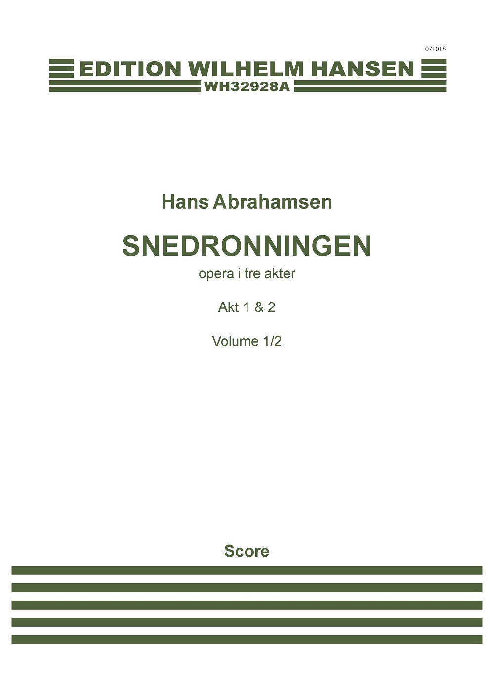 Hans Abrahamsen: Snedronningen: Mixed Choir and Ensemble: Full Score