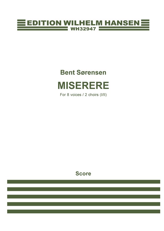 Bent Srensen: Miserere: SATB: Vocal Score