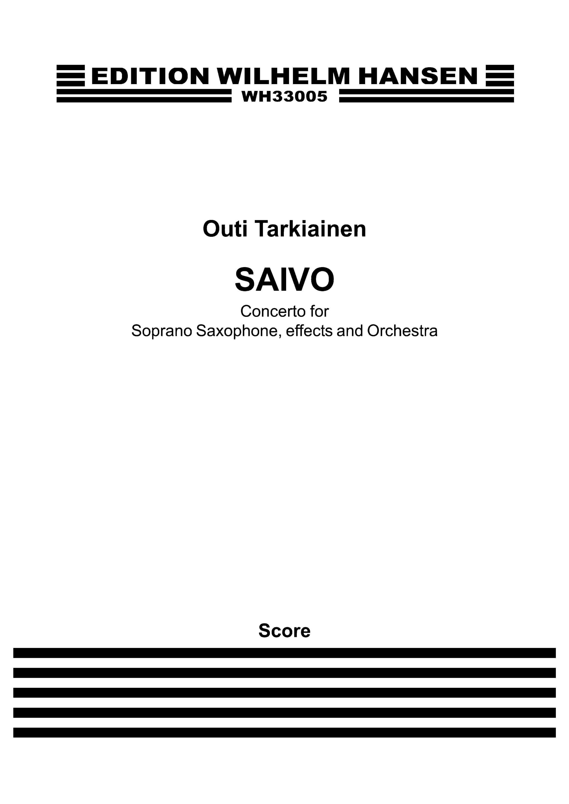 Outi Tarkiainen: Saivo: Soprano Saxophone: Score
