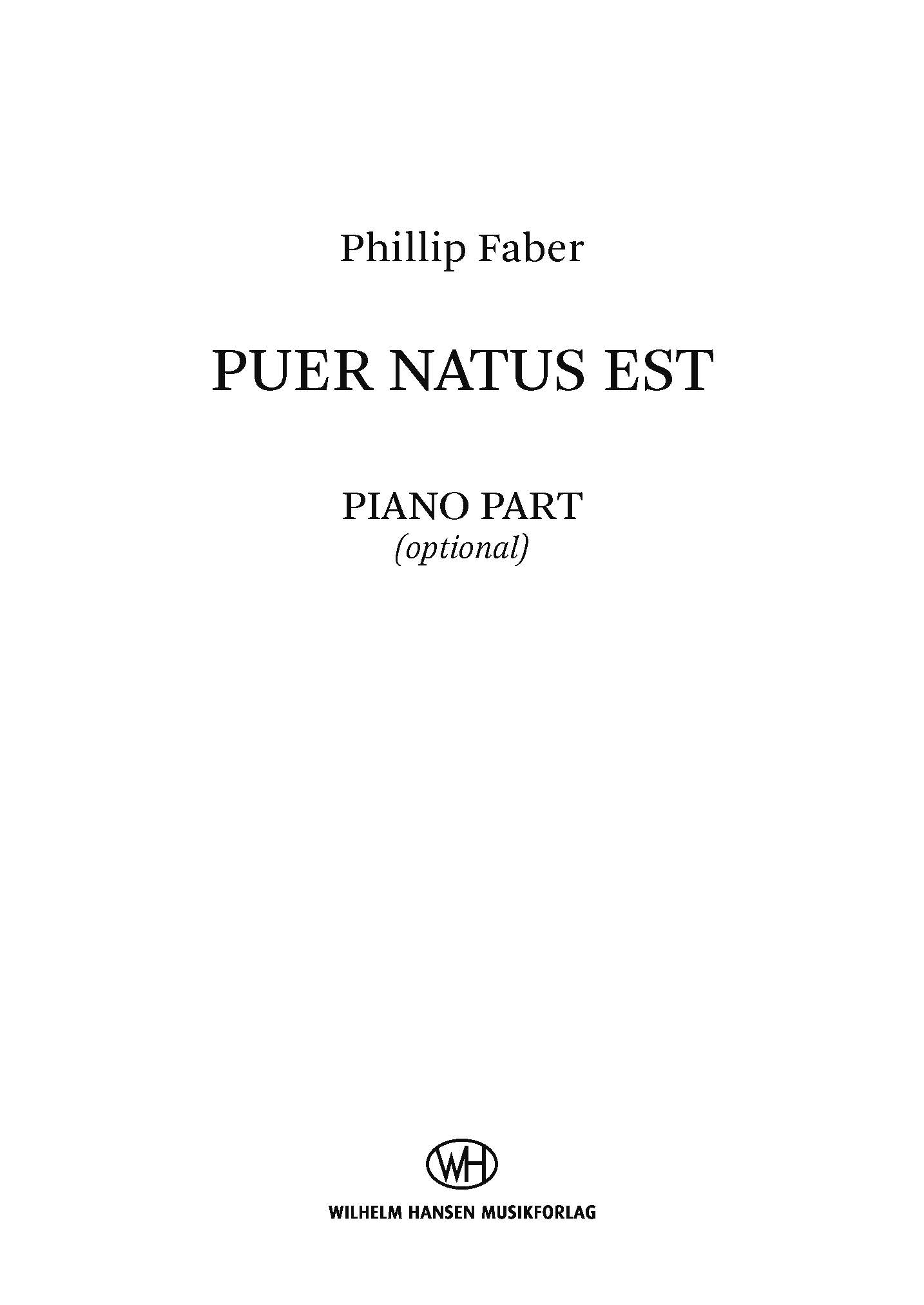 Phillip Faber: Puer natus est: SSAA: Part