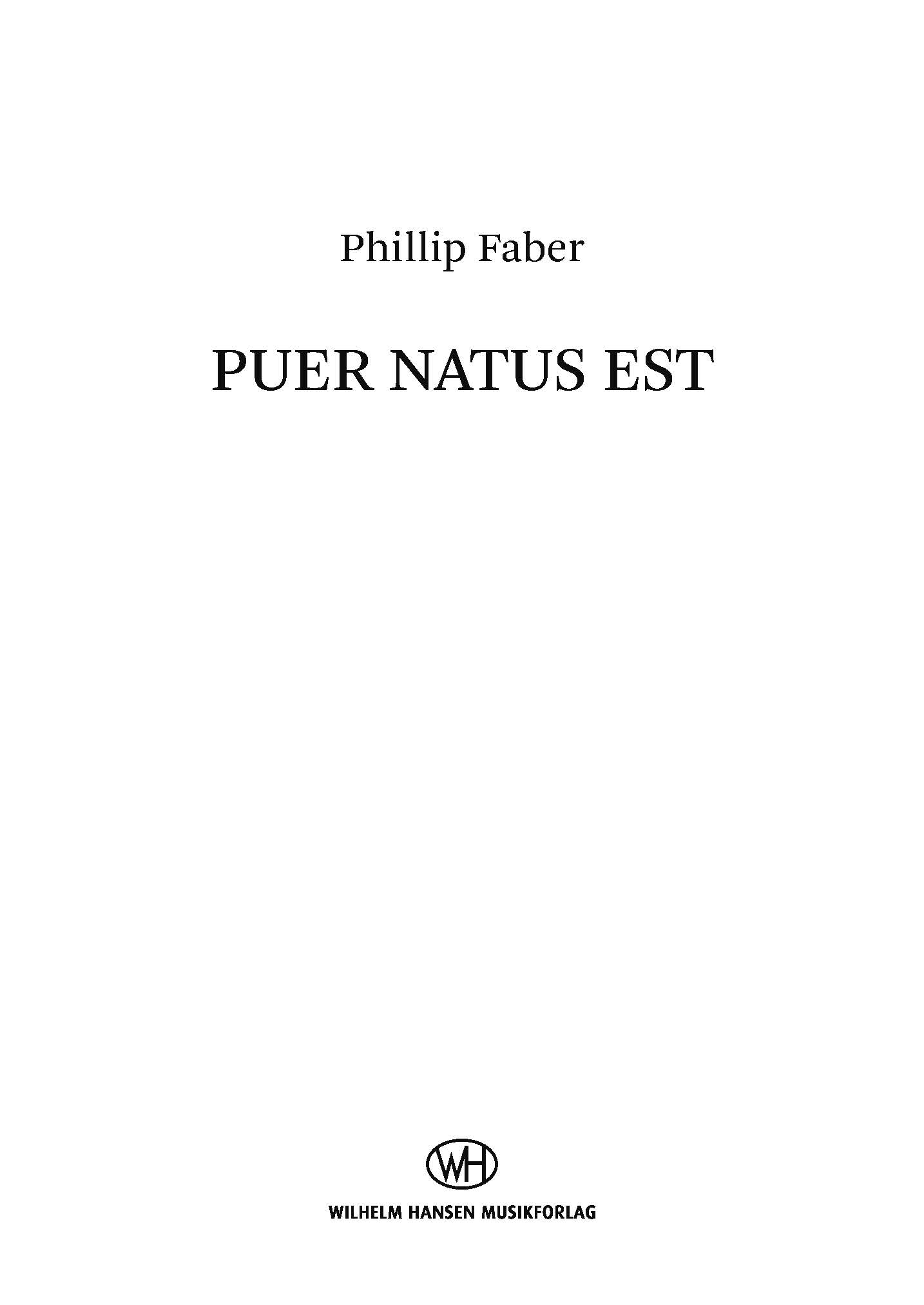 Phillip Faber: Puer natus est: SSAA: Vocal Score