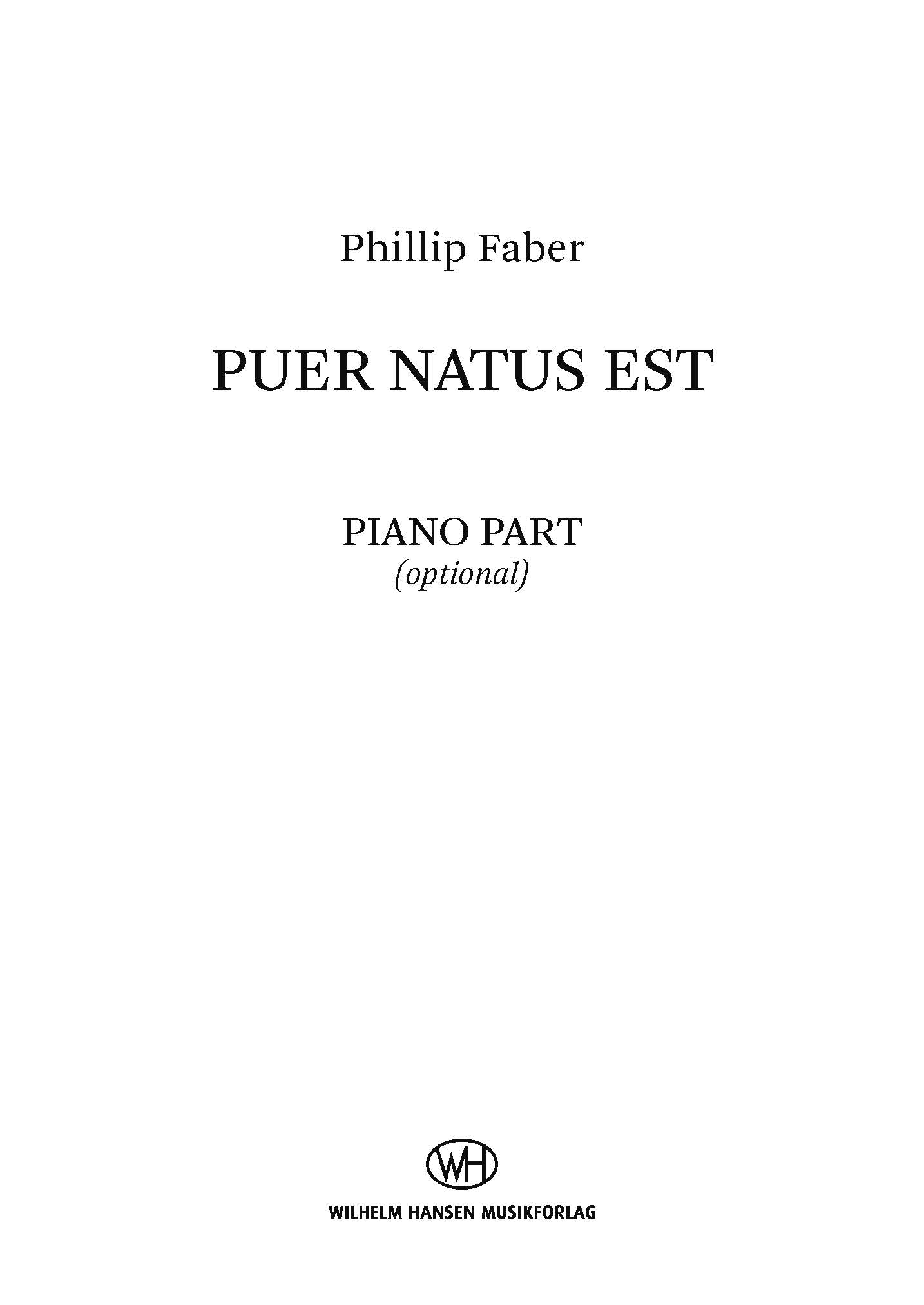 Phillip Faber: Puer natus est: SATB: Part