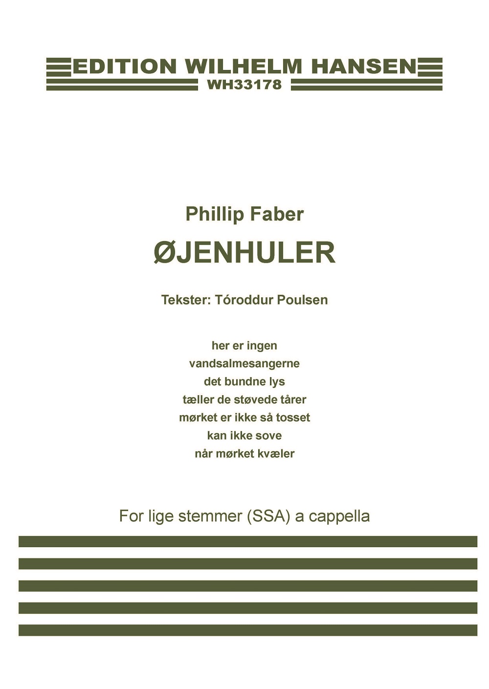 Phillip Faber: jenhuler: SSA: Vocal Score