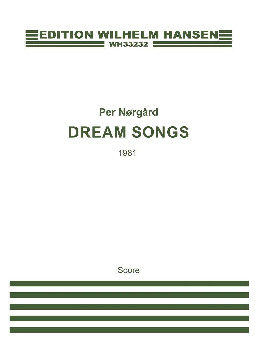 Per Nørgård: Dream Songs (English Version): SATB: Vocal Score