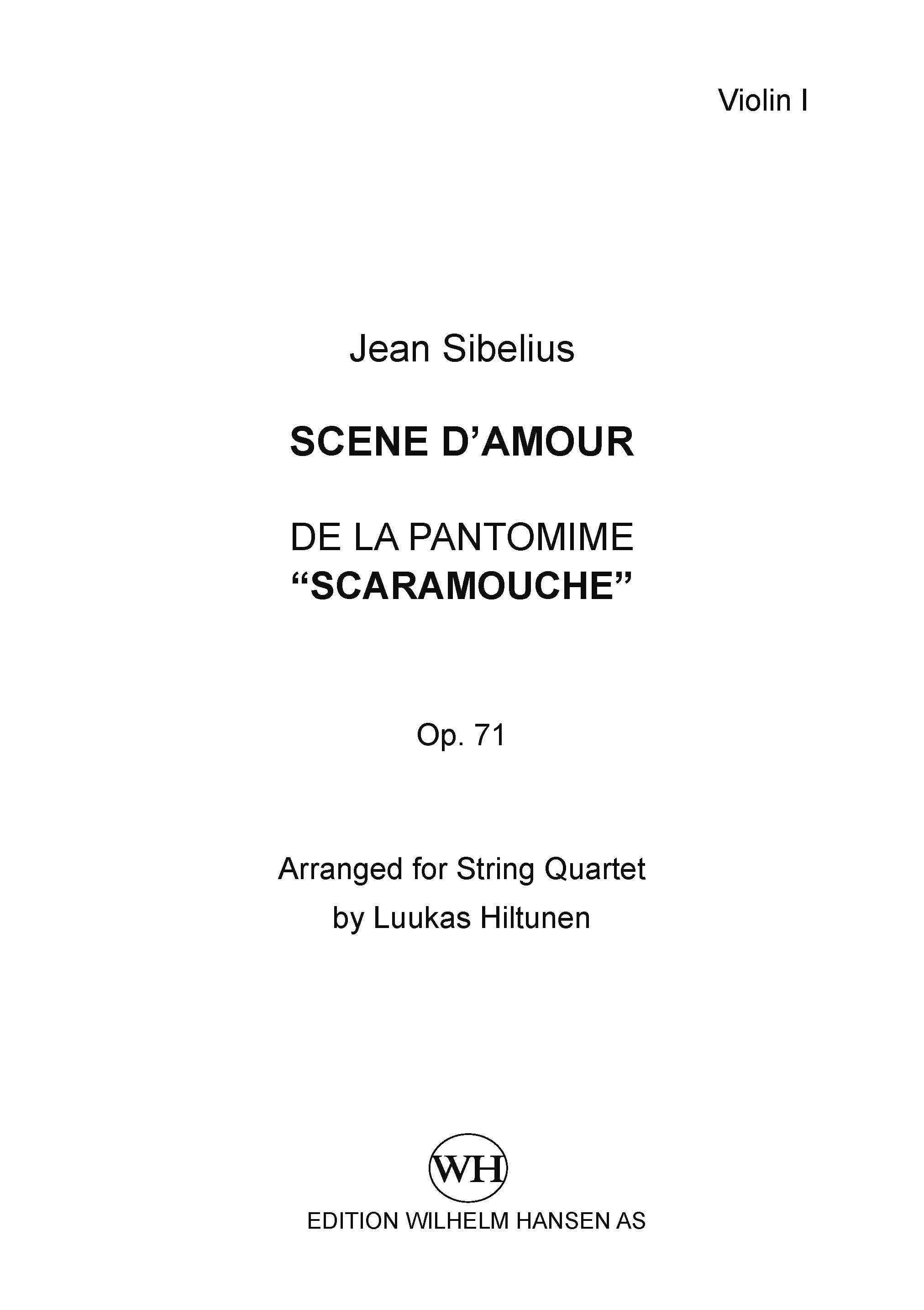Jean Sibelius: Scene D'Amour: String Ensemble: Parts