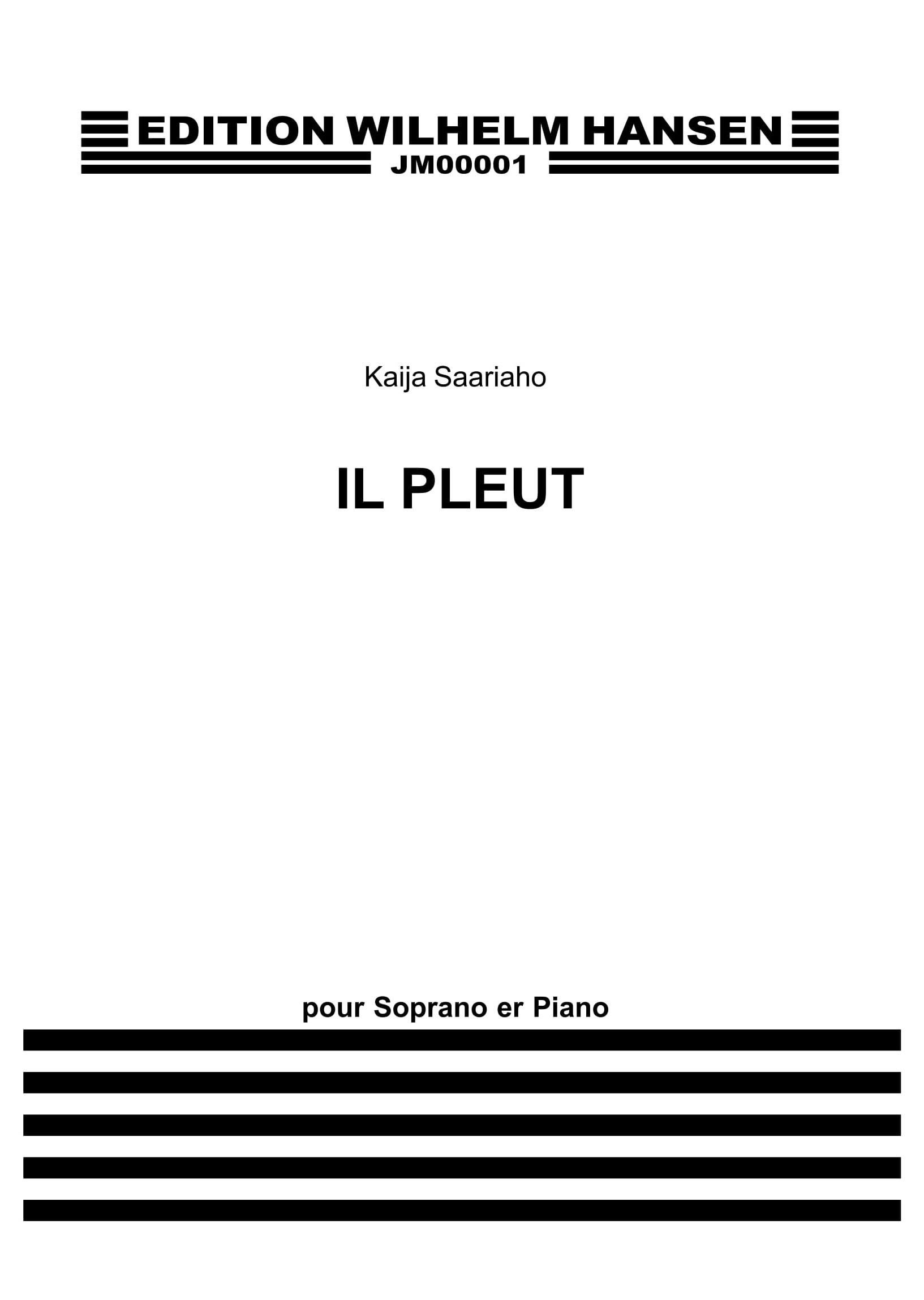 Kaija Saariaho: Il Pleut: Soprano: Single Sheet