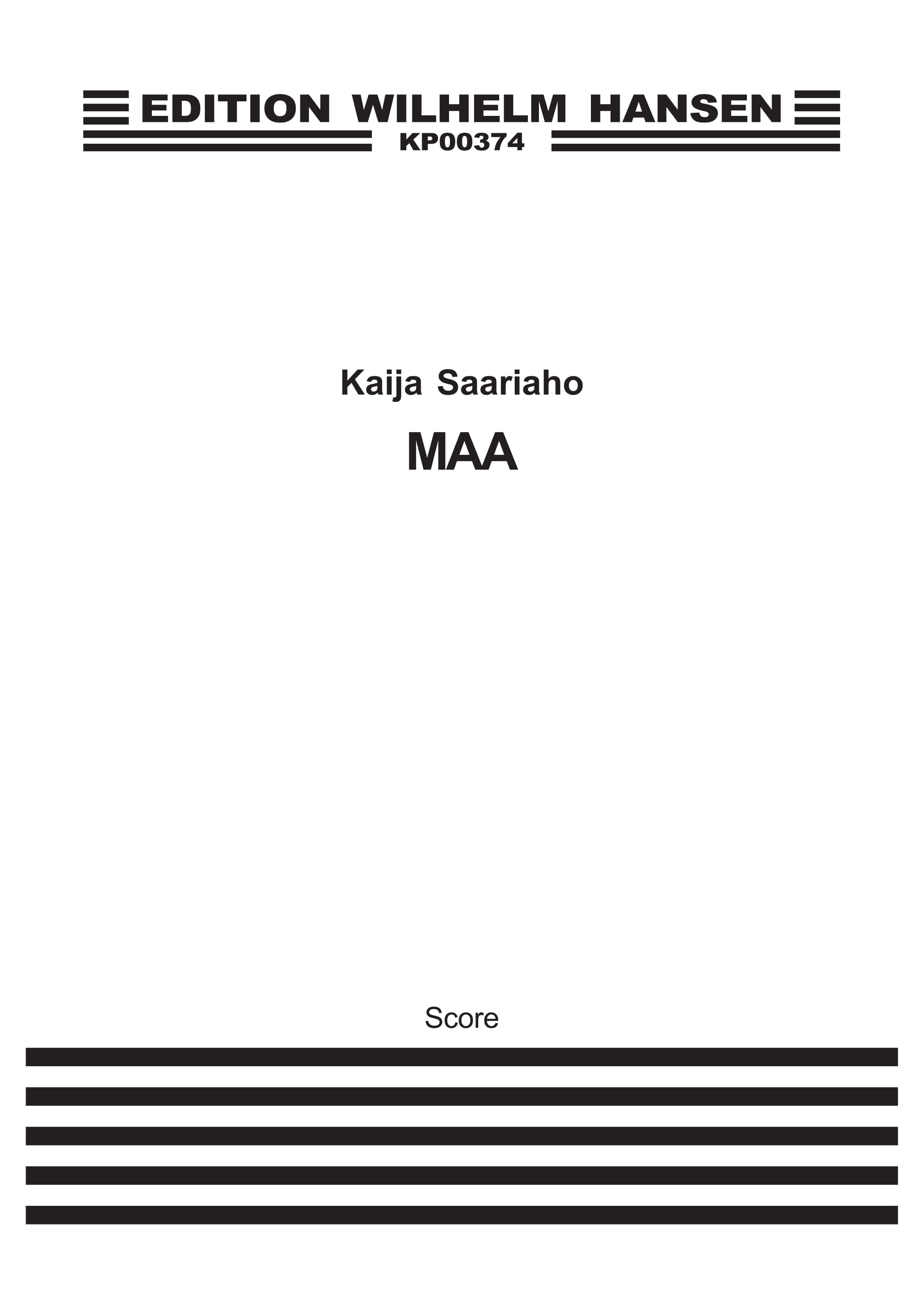 Kaija Saariaho: Maa: Chamber Ensemble: Score