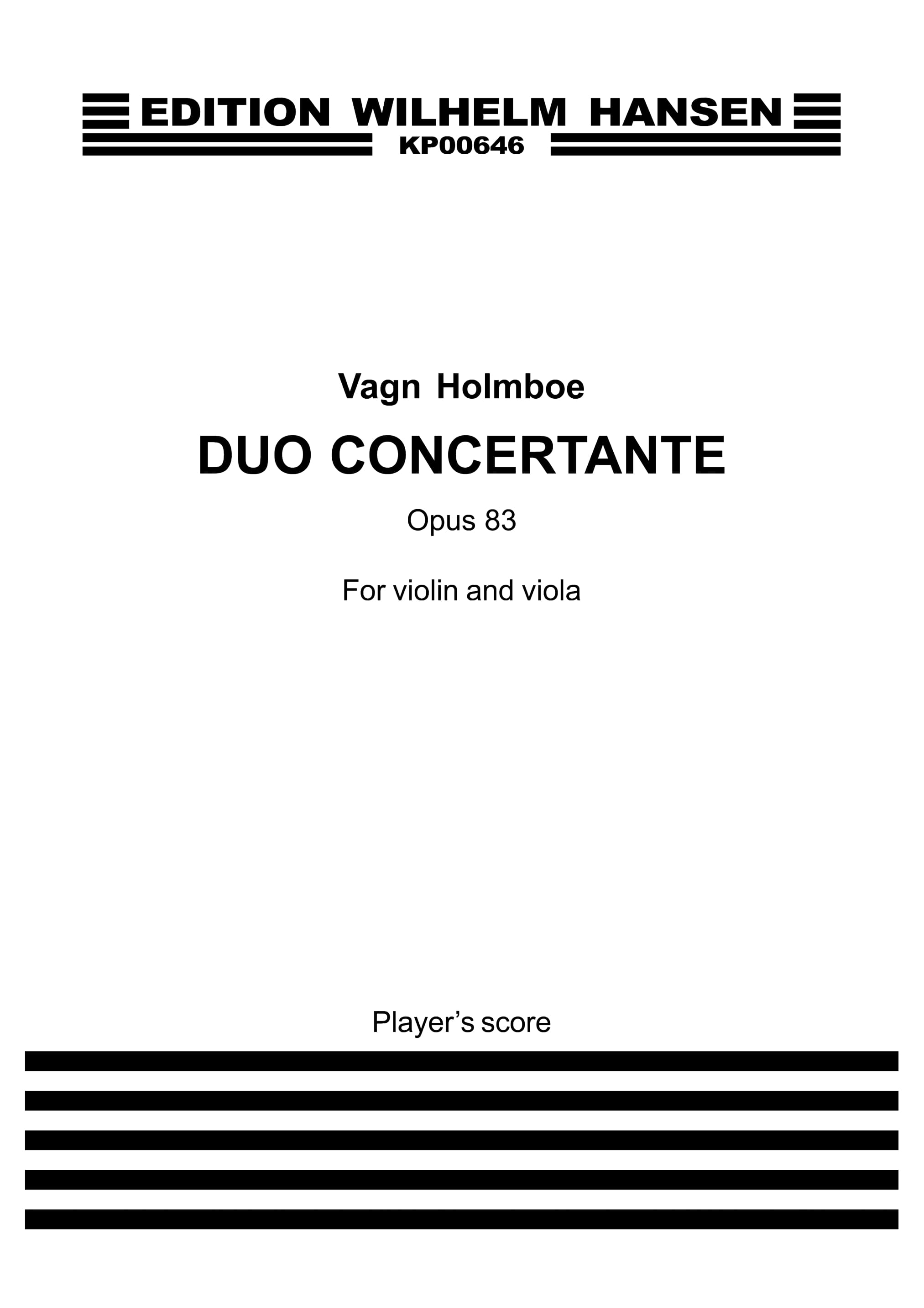 Vagn Holmboe: Duo Concertante Op. 83: Violin & Viola: Instrumental Work