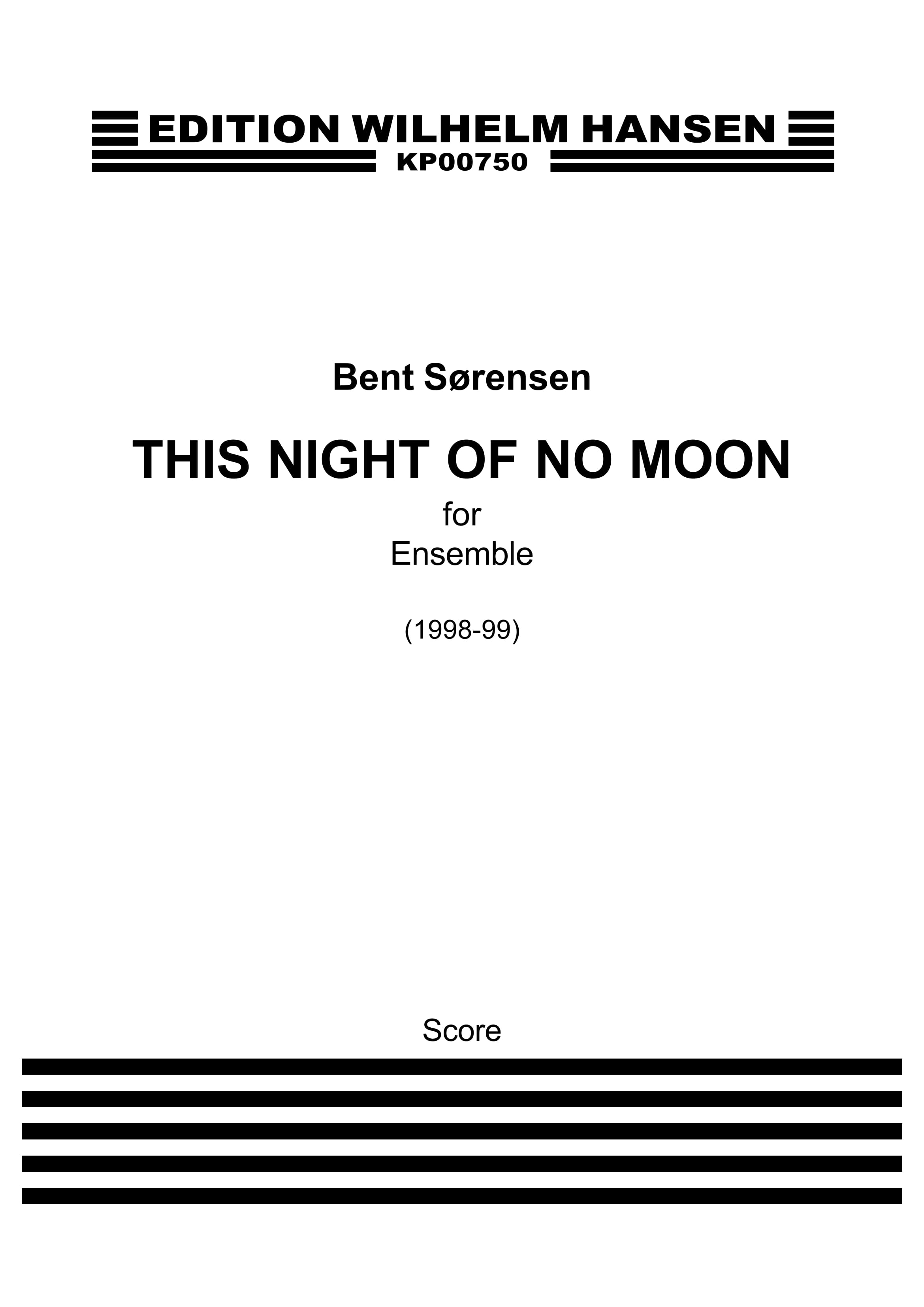 Bent Sørensen: This Night Of No Moon: Ensemble: Score