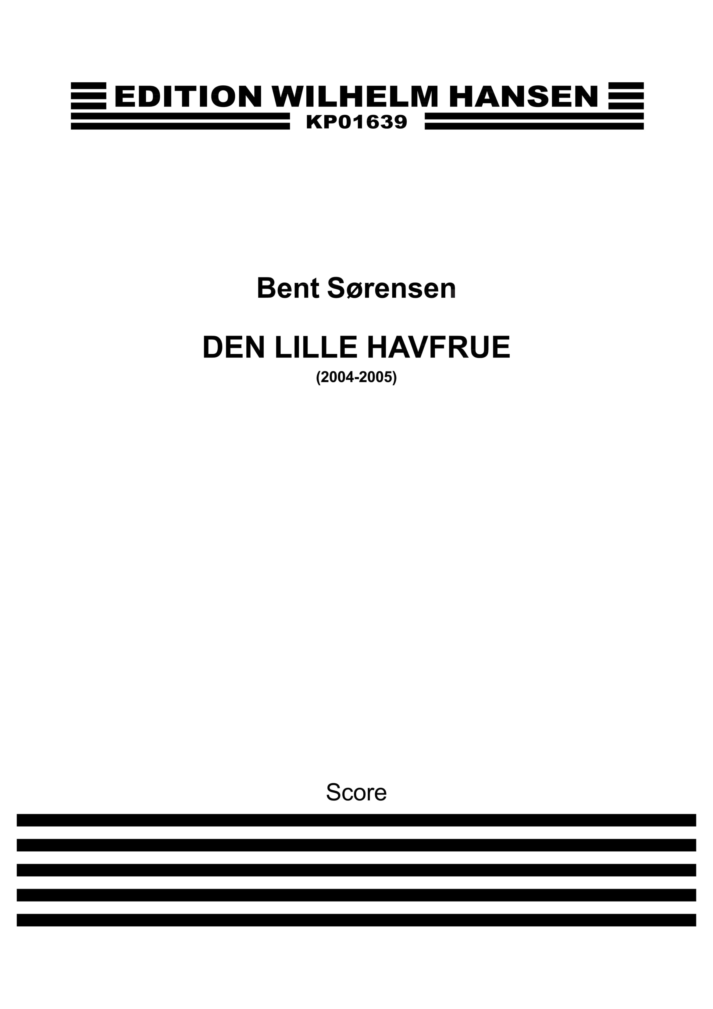 Bent Sørensen: Den Lille Havfrue: Soprano & Tenor: Score